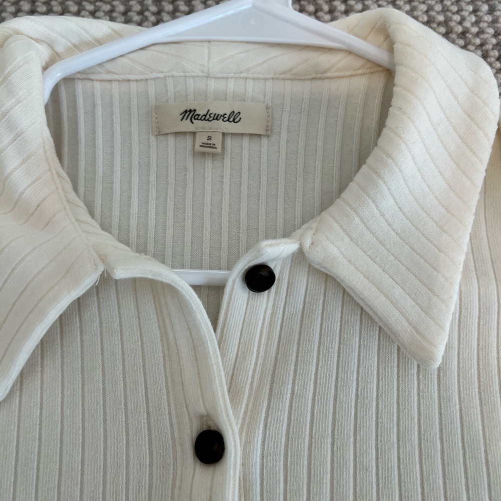 Madewell off white button tee.